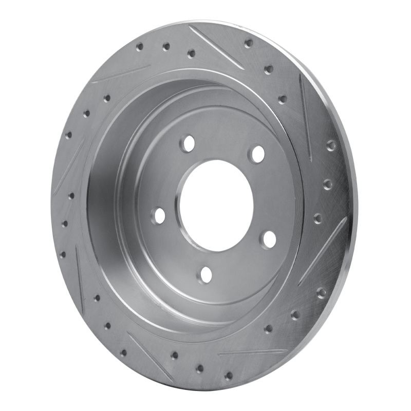 Ford Expedition Brake Rotor (1) - Rear Left - R1 Concepts - Drilled & Slotted - Silver - `97-`04
